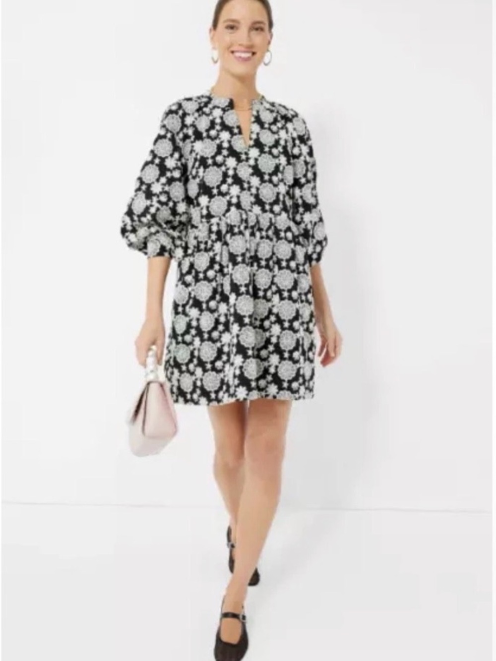 Med Kathleen Dress Black Ivory Eyelet by HYACINTH HOUSE / Tuckernuck